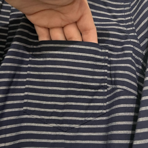 Nautical White and Blue Striped Blouse, Large - Picture 6 of 8